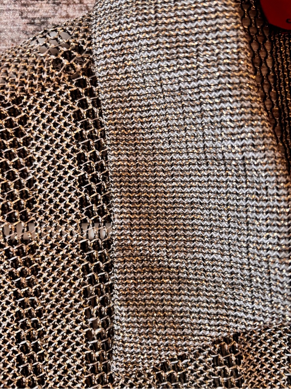 JS Collections Metallic Gold Mesh Button-Front Jacket - Picture 3 of 7